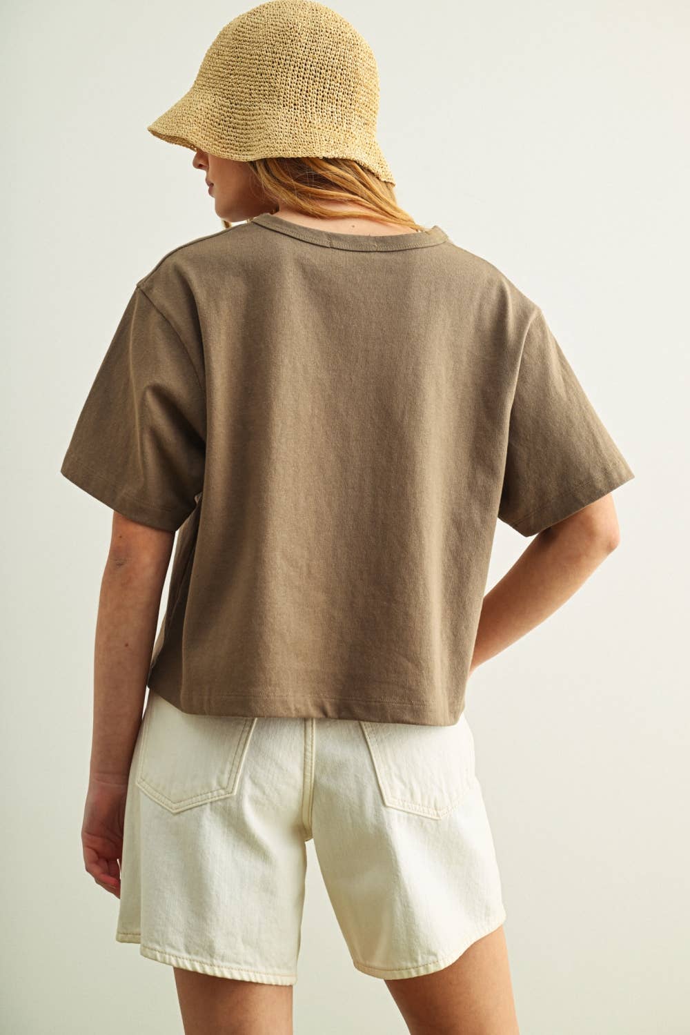 Short Sleeve Linen Knitted Top