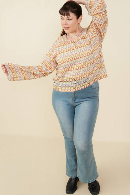 Multicolor Loose Knit Relaxed Top