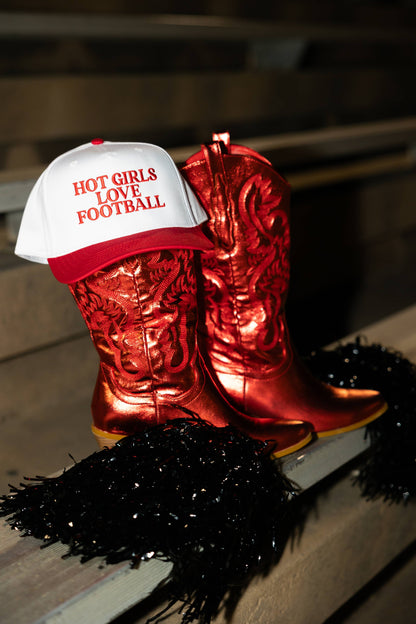 Hot Girls Love Football Embroidered Hat
