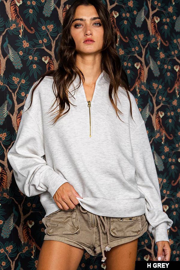 Half-Zip Scuba Sweatshirt