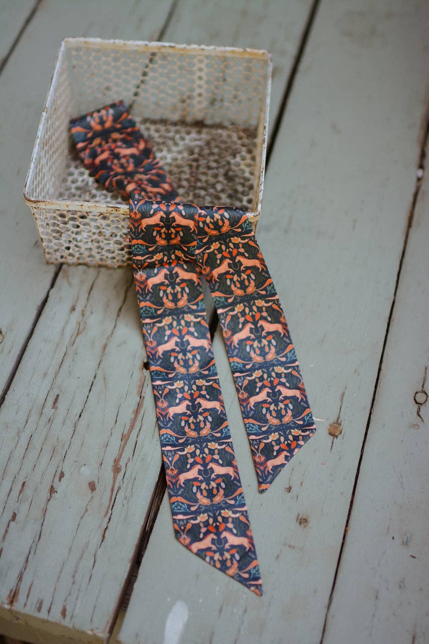 Prairie Days in Denim Western Silk Twilly