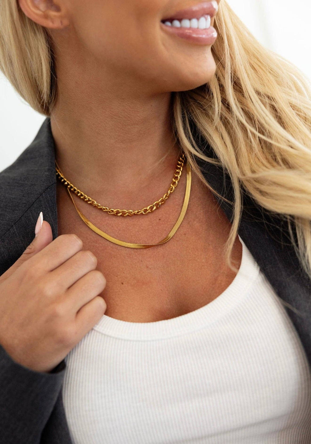 Chain & Herringbone Necklace