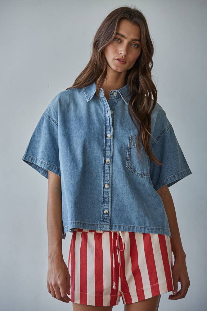 Denim Short Sleeve Shirt