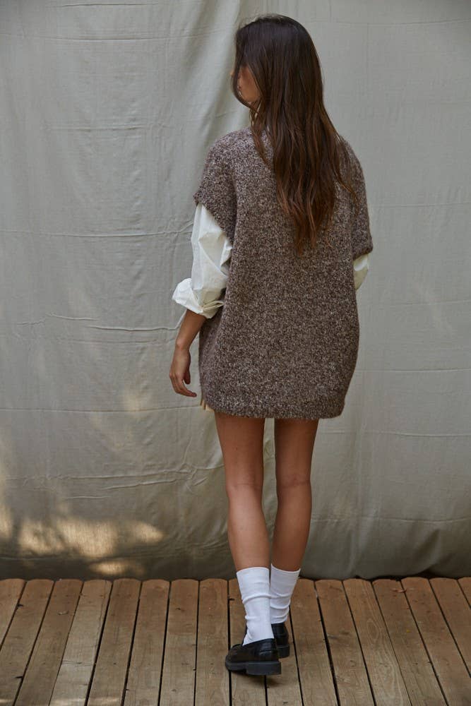 Oversized Knit Sweater Vest