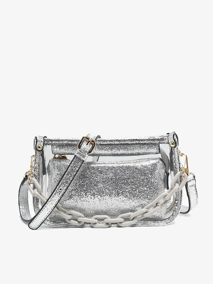Jessica Clear Crossbody with Chain