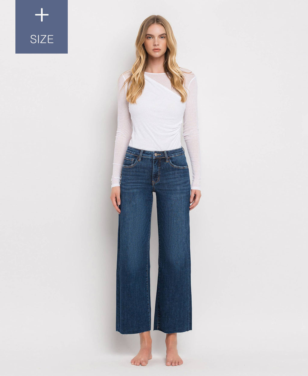 Mid Rise Wide Leg Jean