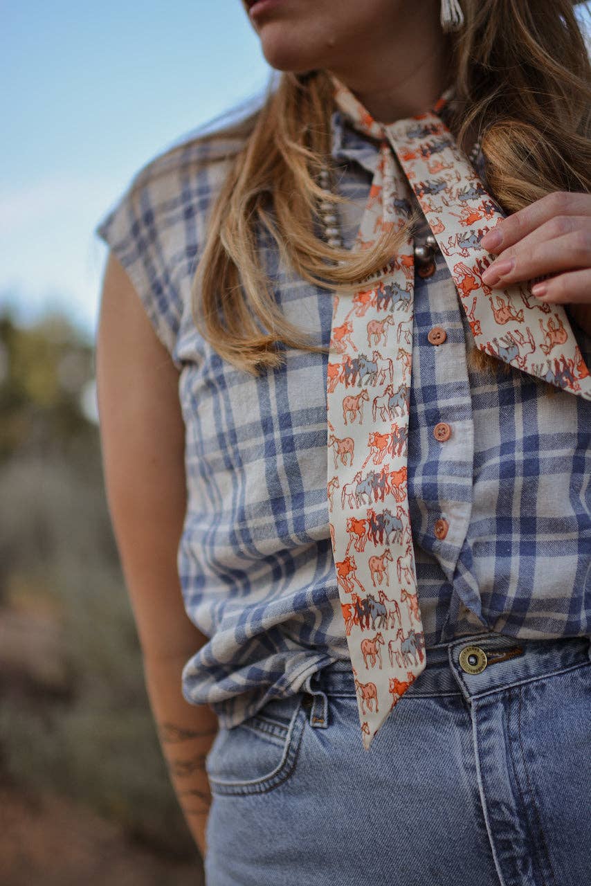 Mustang Meadows Silk Twilly Cowgirl Scarf