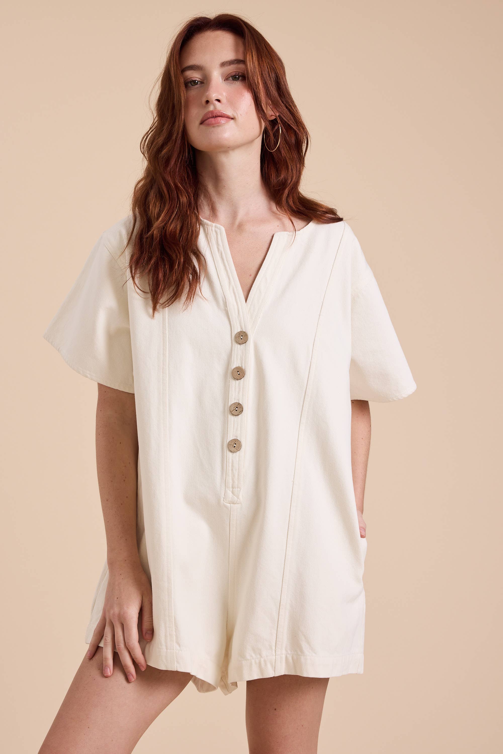 Button Front Romper
