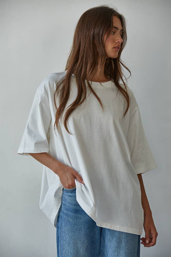 Cotton Drop Shoulder Oversized Shirt