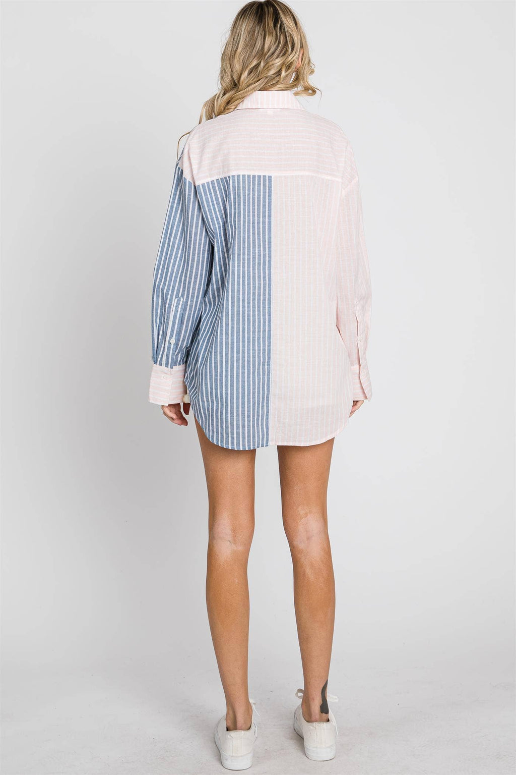 Oversized Stripe Button-Up Shirt