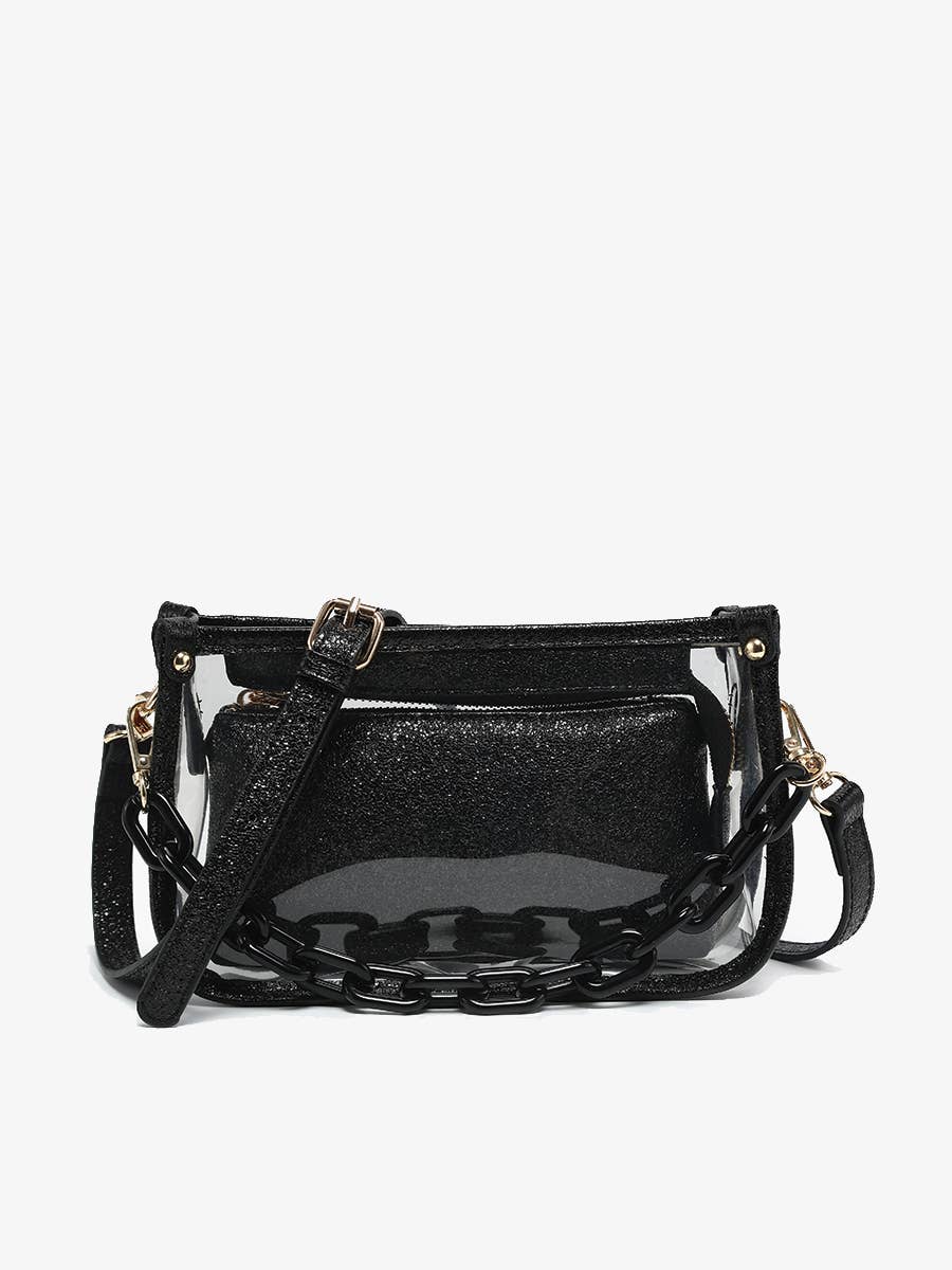 Jessica Clear Crossbody with Chain