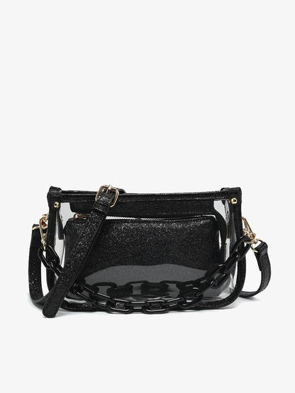 Jessica Clear Crossbody with Chain