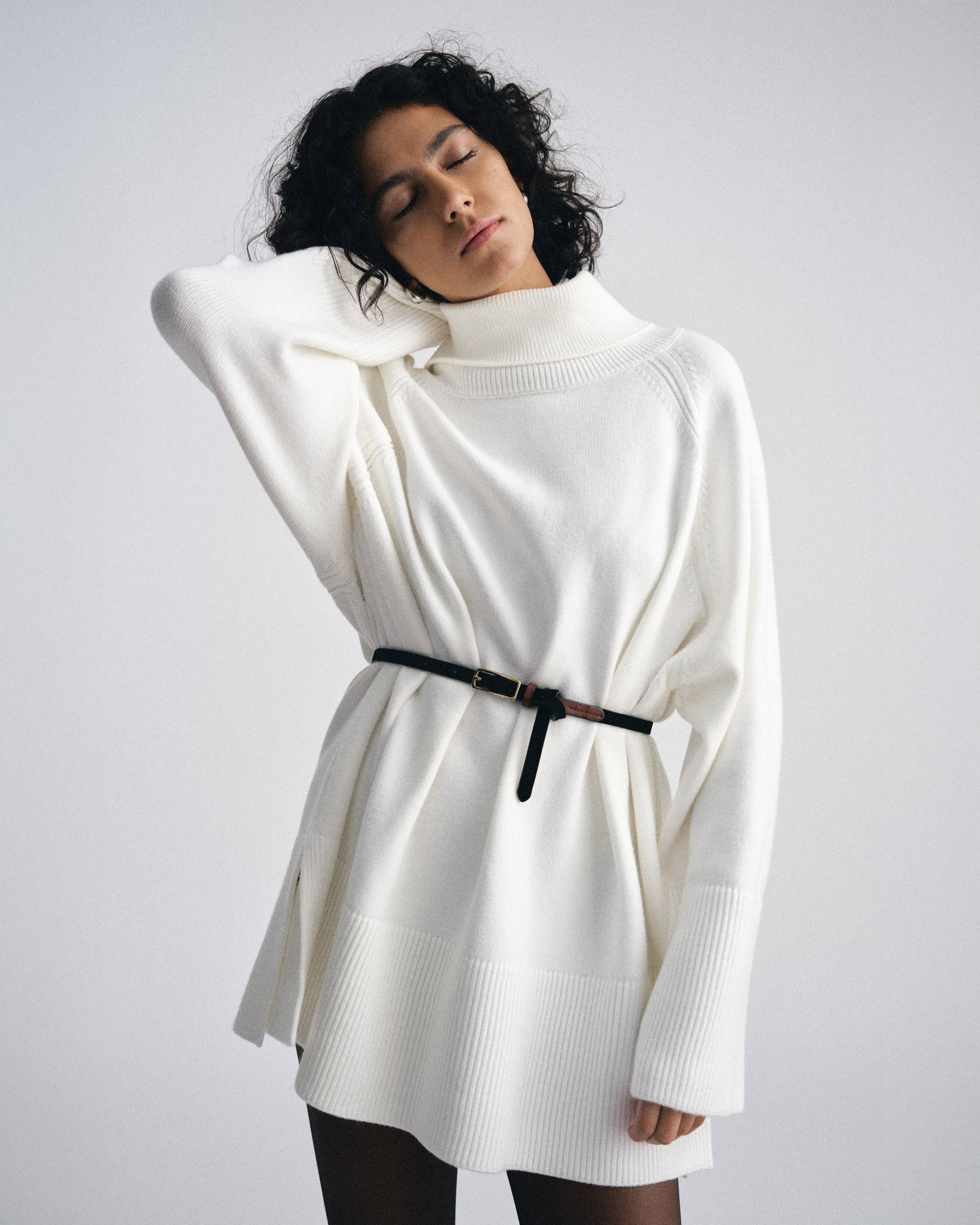 Better-Than-Wool Oversize Turtleneck Sweater - Cream