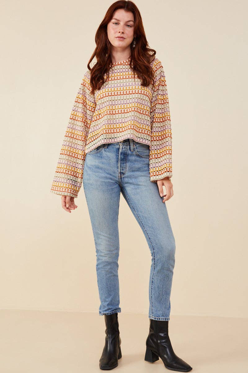 Multicolor Loose Knit Relaxed Top