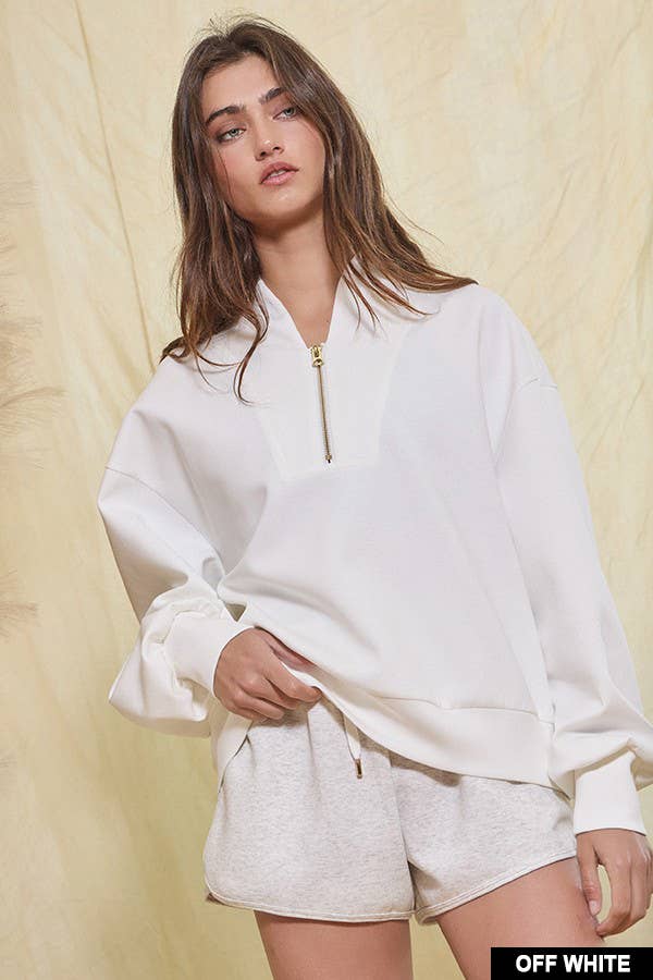 Half-Zip Scuba Sweatshirt