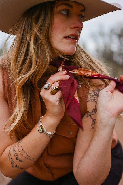 Snaffle Bit Wild Rag Scarf in Vintage Plum