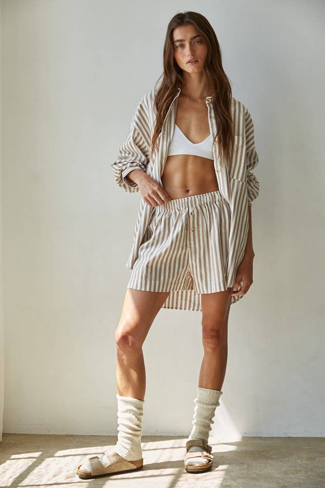 Cotton Striped Oversized Shirt