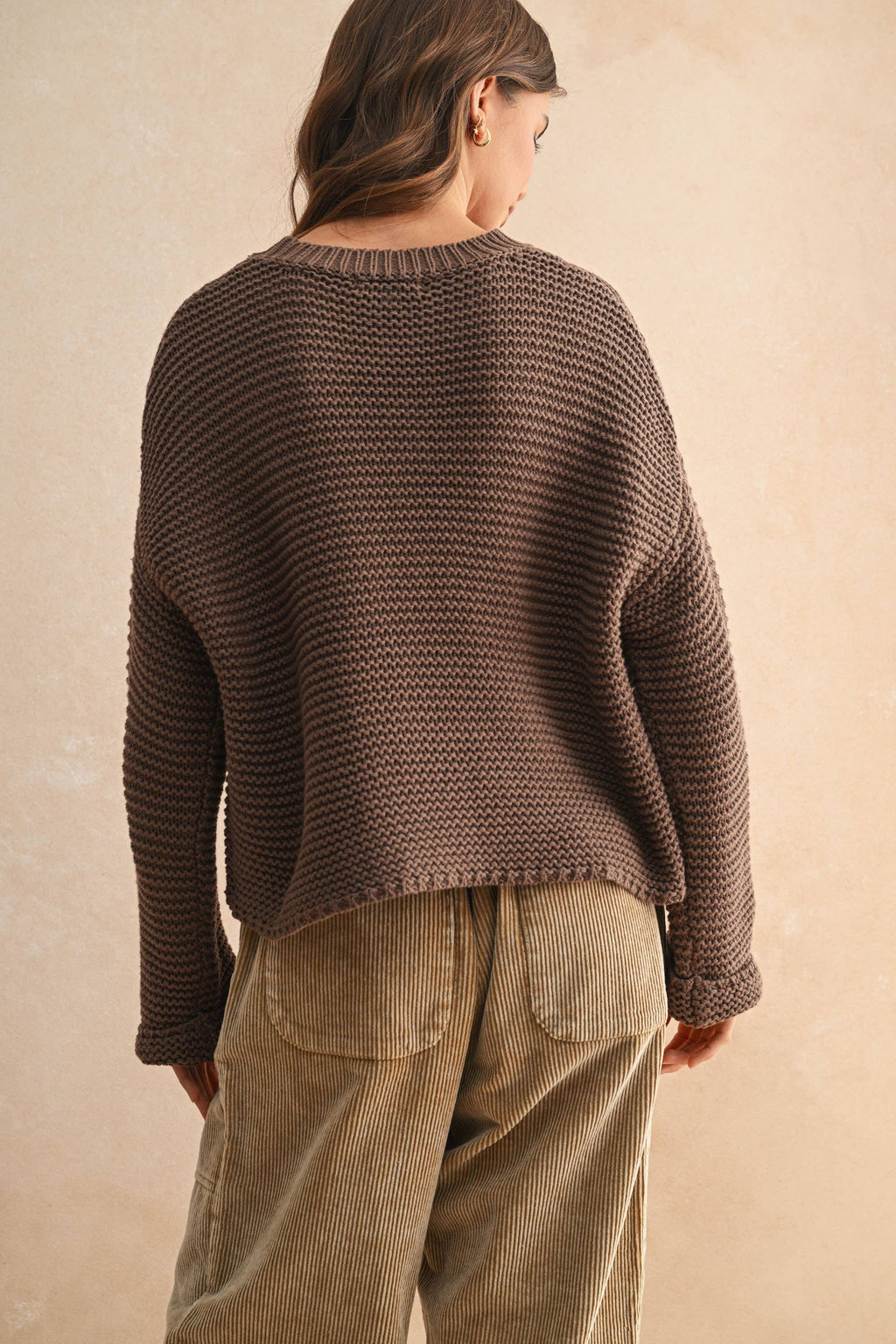 Cream Knitted Sweater Top