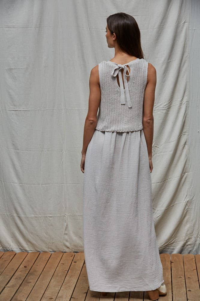 Knit Sweater Sleeveless Midi Dress