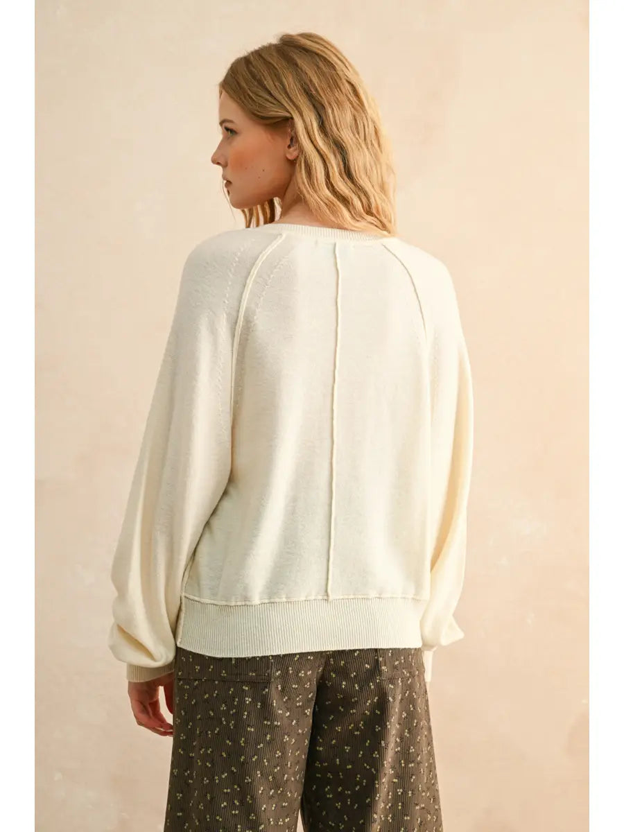 Half Button Front Sweater