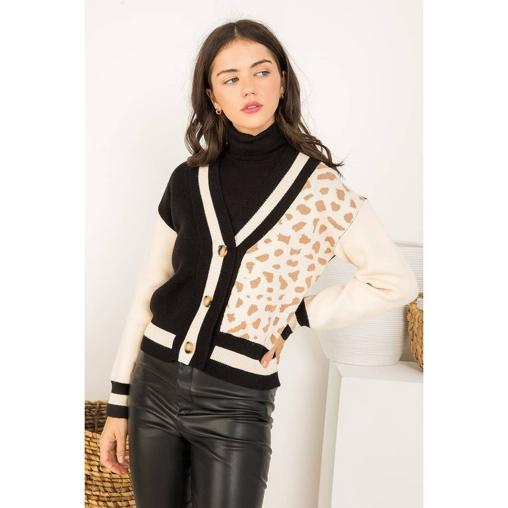 Leopard Knit Cardigan