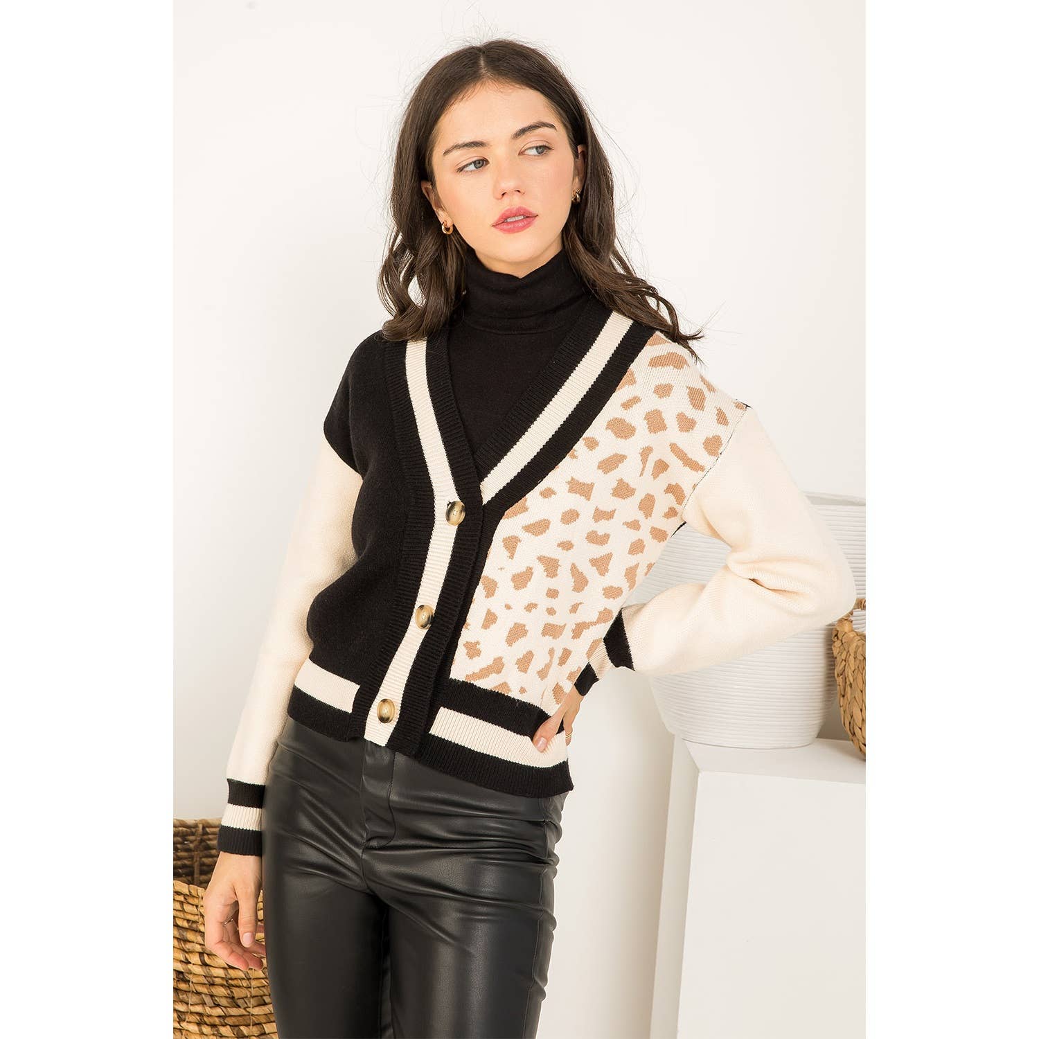 Leopard Knit Cardigan