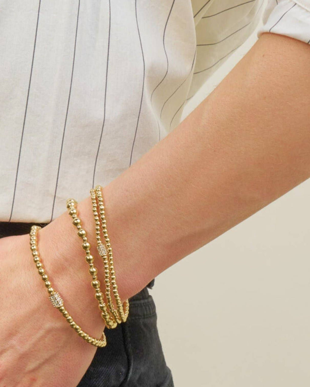 All Day Beaded Stretch Bracelet Set of 2