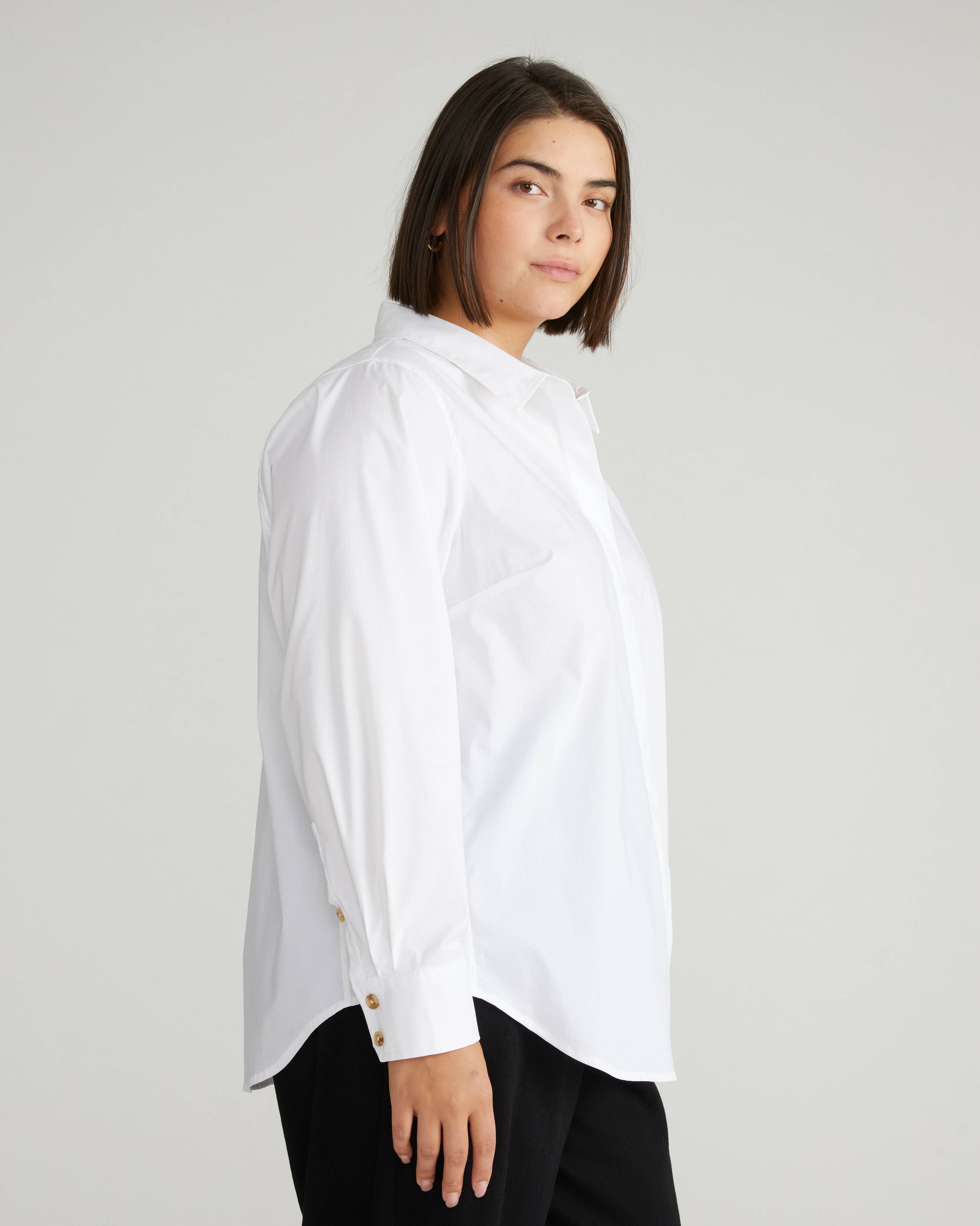 Elbe Stretch Poplin Shirt Classic Fit - White