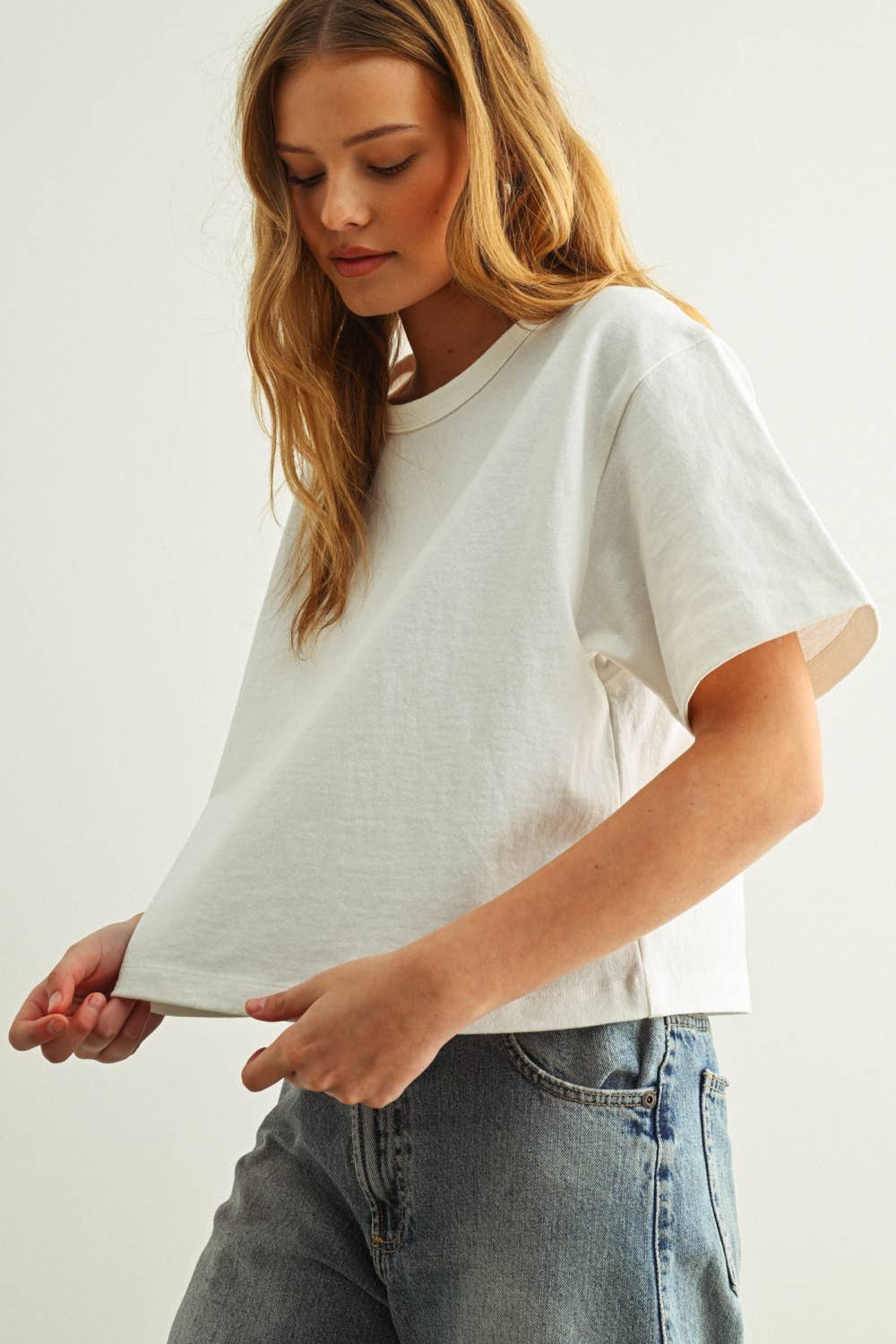 Short Sleeve Linen Knitted Top