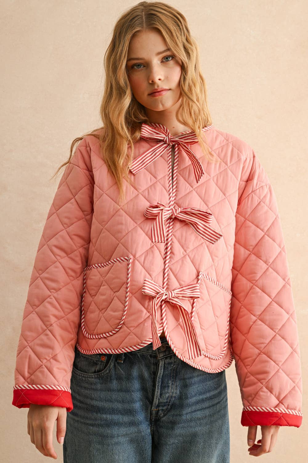 Tie Front Quilt Jacket