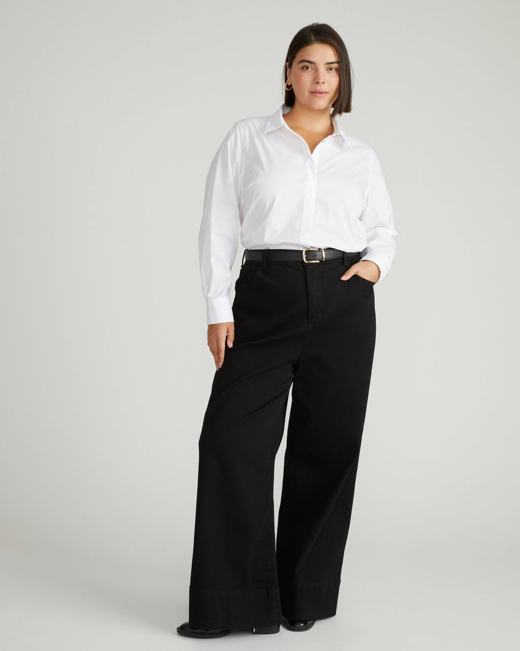 Elbe Stretch Poplin Shirt Classic Fit - White