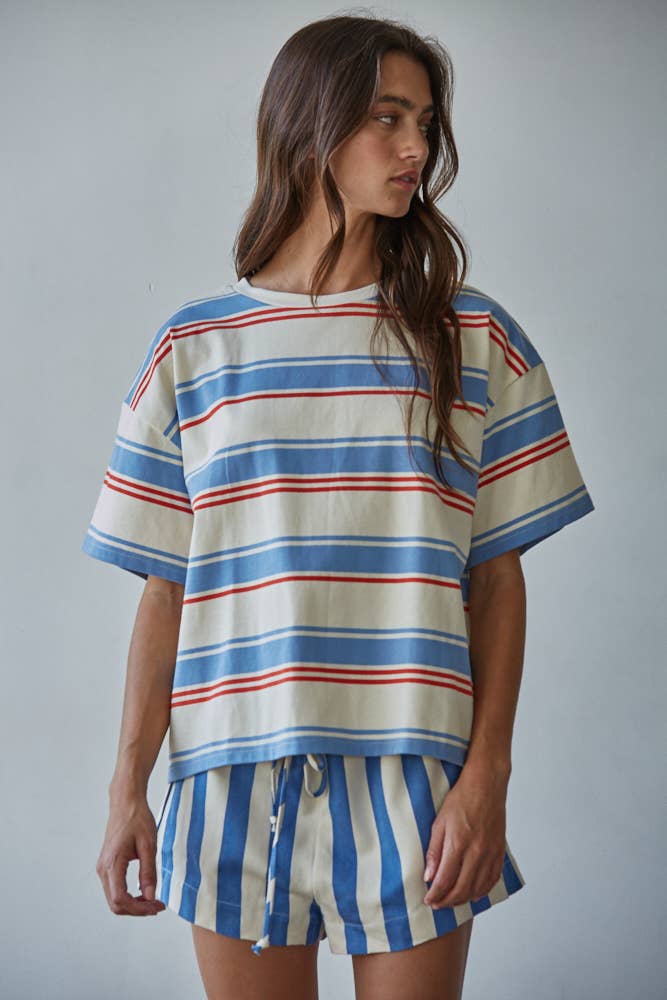 Striped Short Sleeve Top