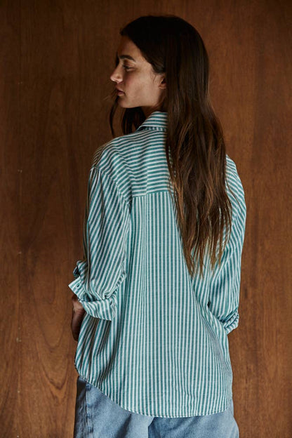Striped Long-Sleeve Button Down