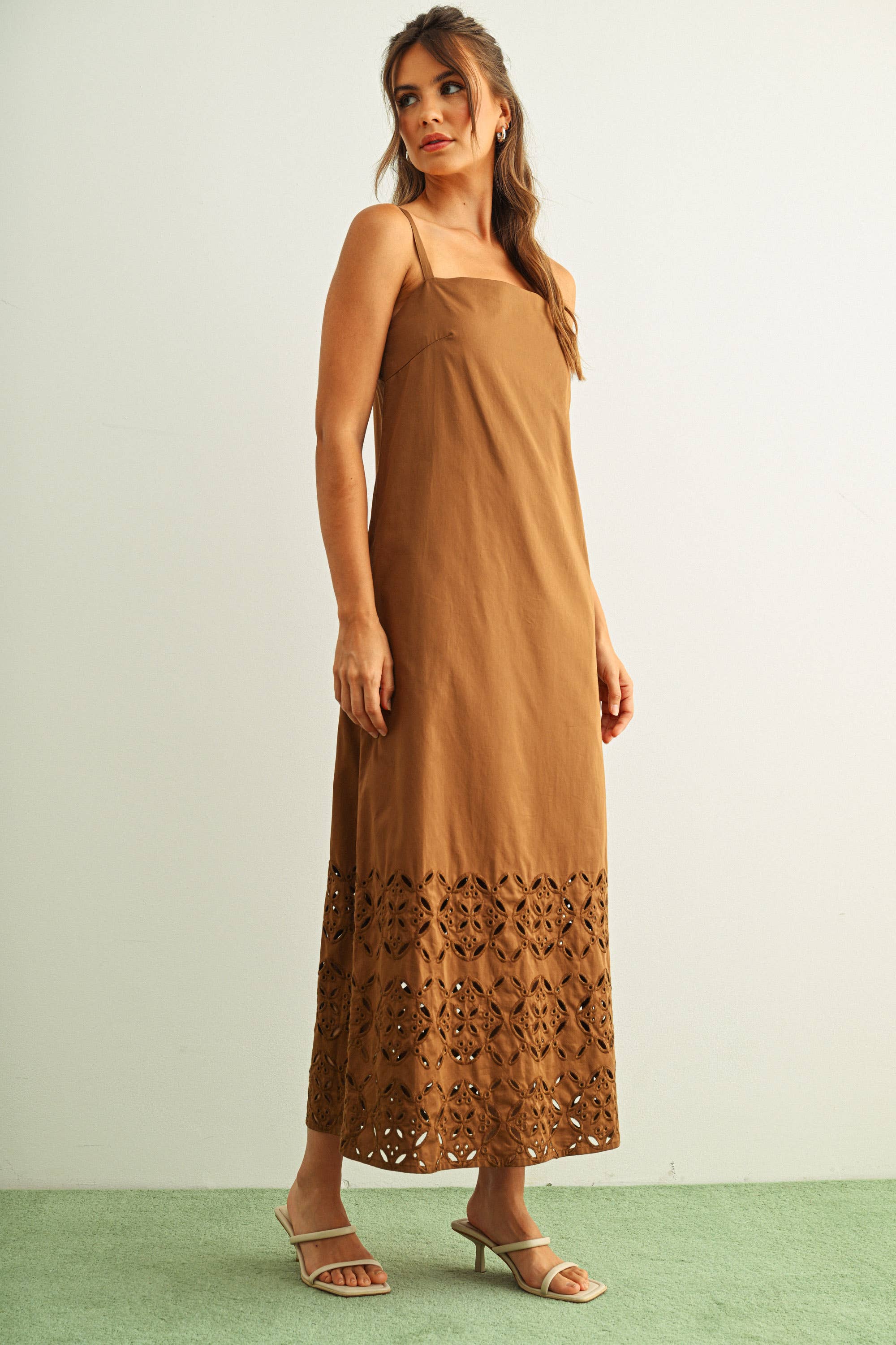 Mocha Cotton Maxi Dress