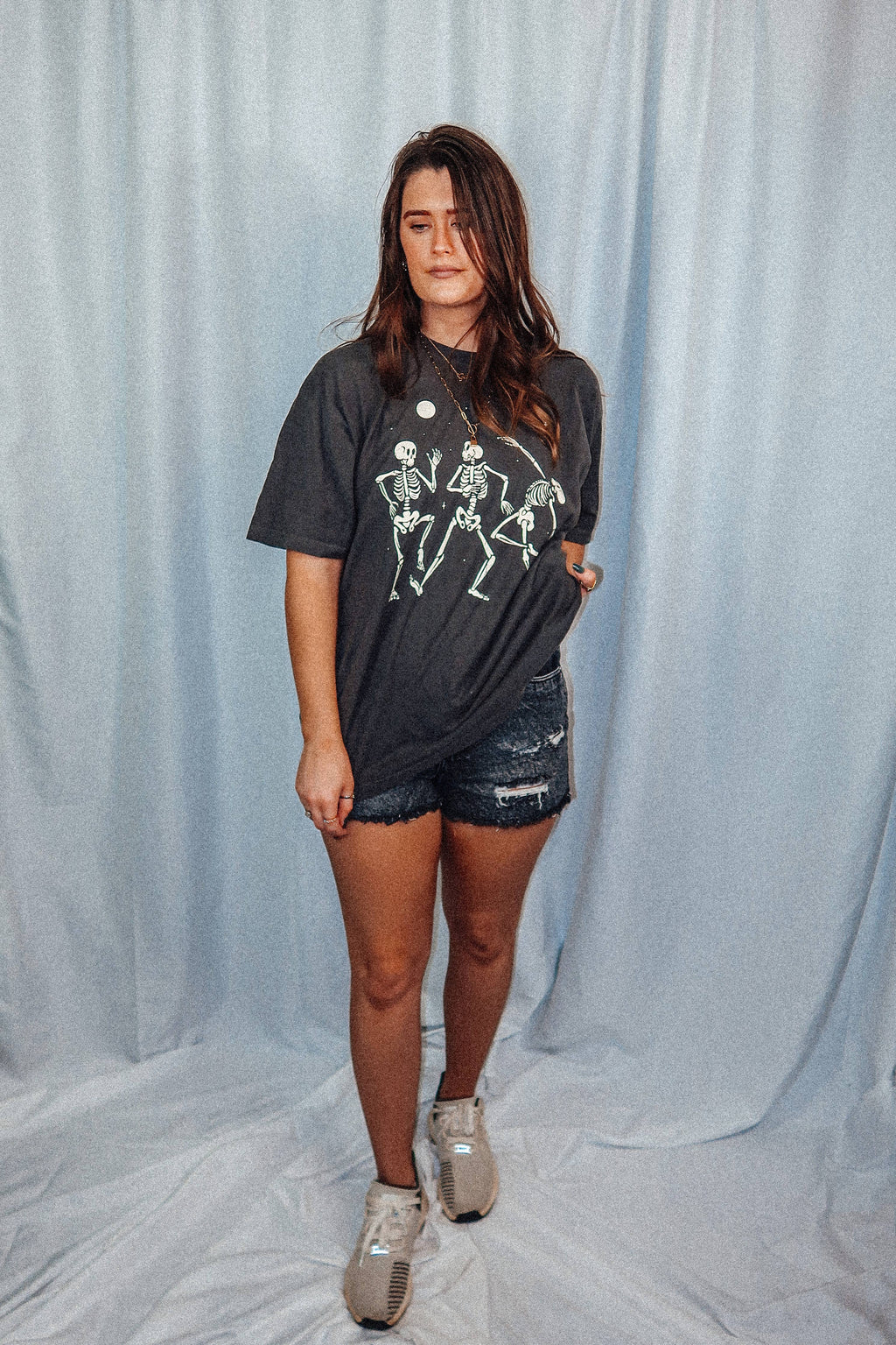 Dancing Skeleton Under A Moon EXTRA-OVERSIZED TShirt