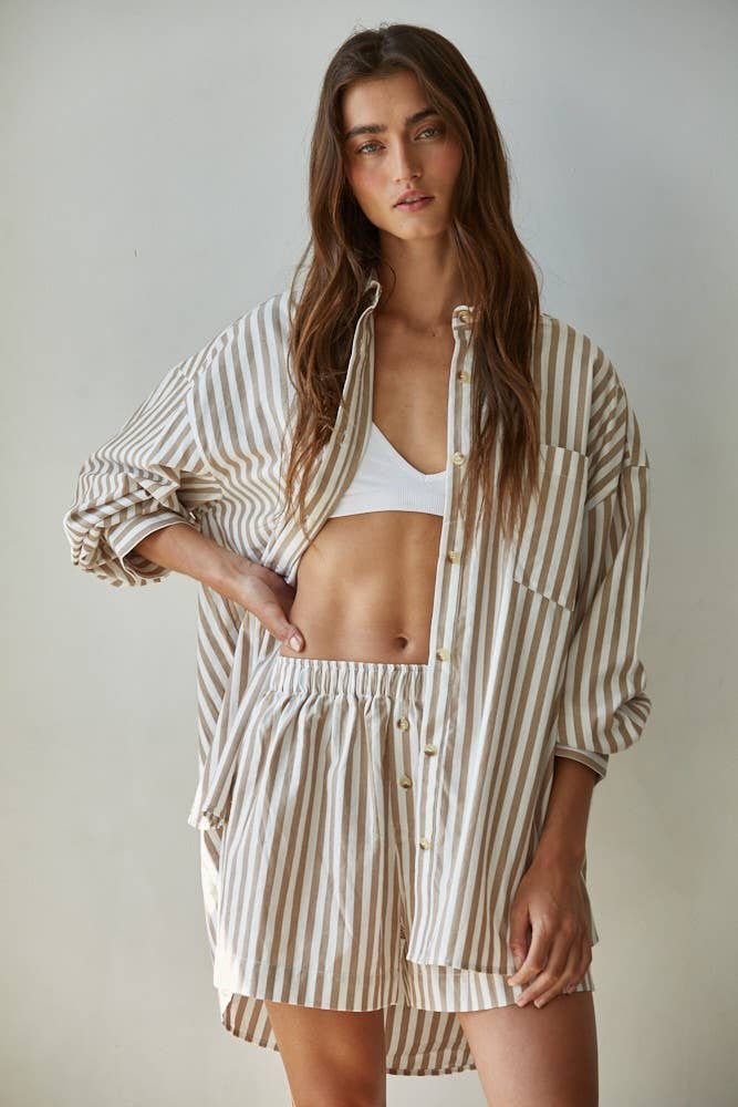 Cotton Striped Shorts