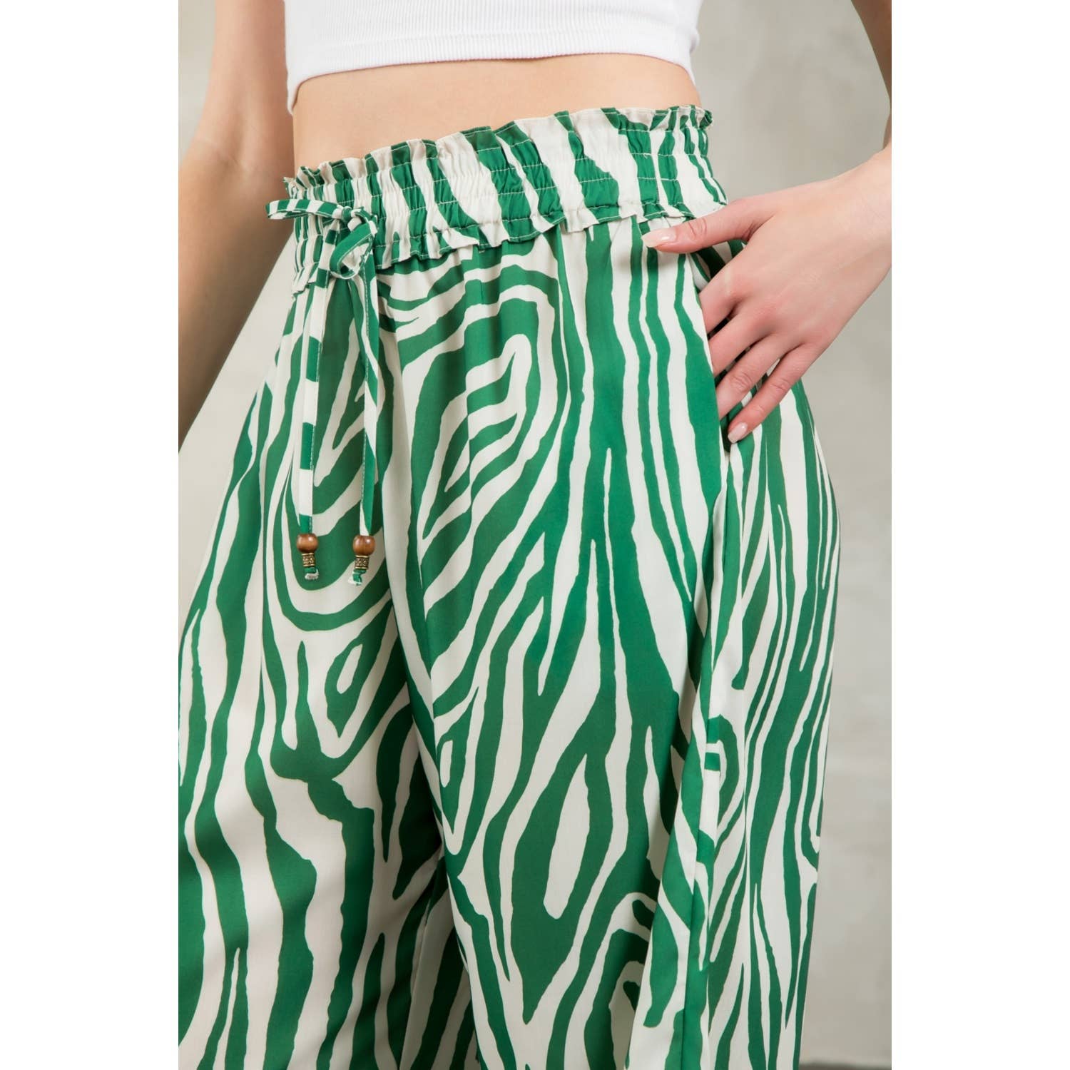 Zebra Print Wide Leg Pants
