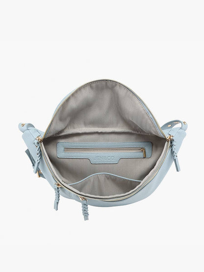 Studded Sling Bag w/ Braided Zippers