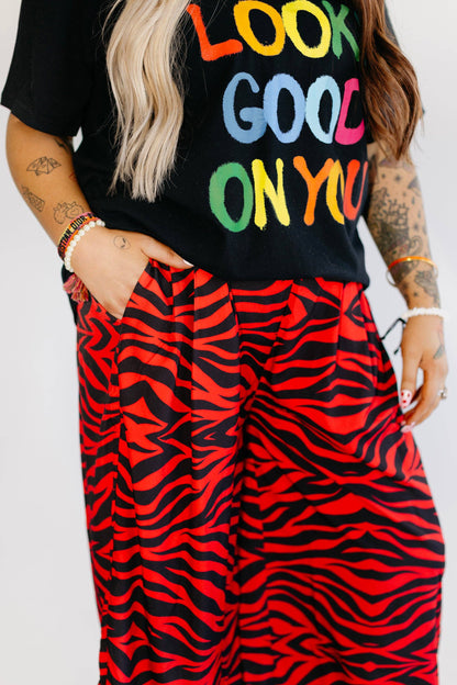 Red Zebra Luxe Trousers