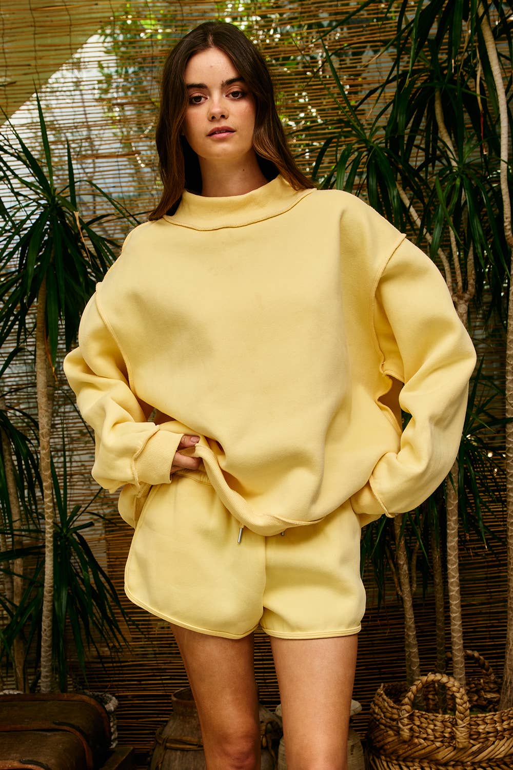 Blank Reversible Mock Neck Sweatshirt