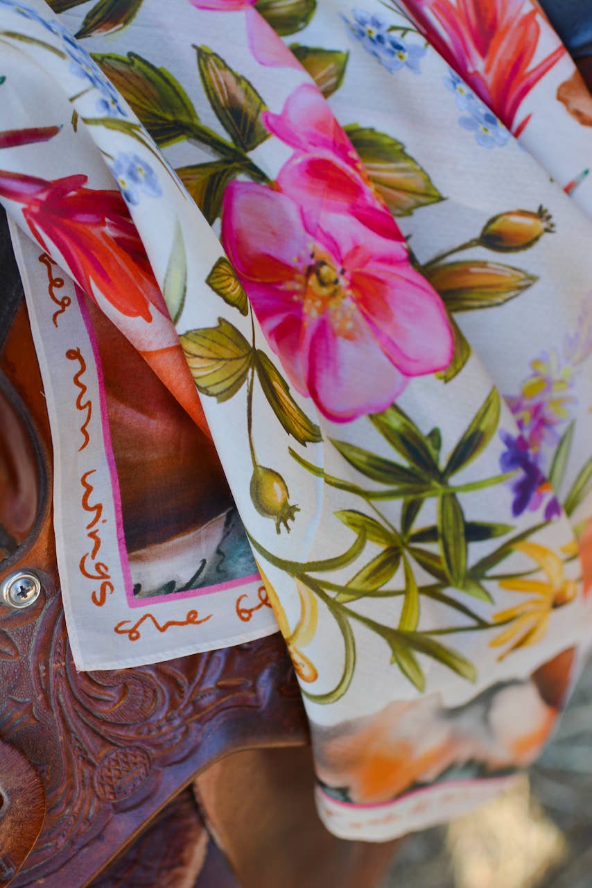 Heartland Series: Oregon Inspired Wildflower Silk Scarf Wild Rag