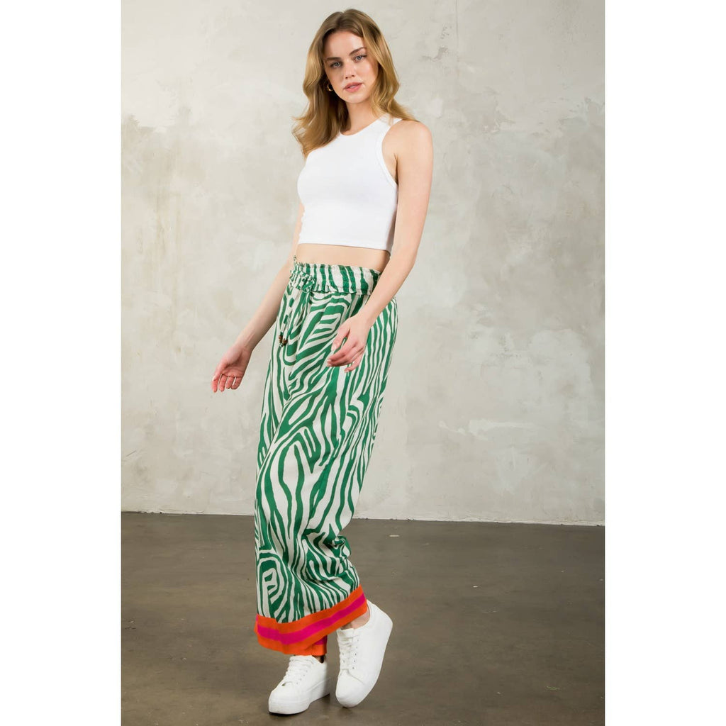 Zebra Print Wide Leg Pants