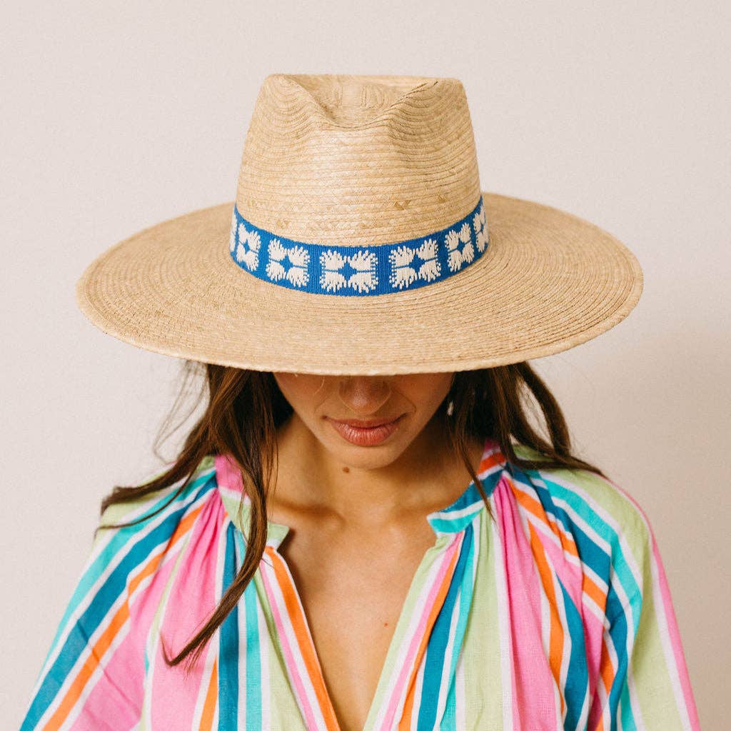 Navy Flora Tile Palm Hat