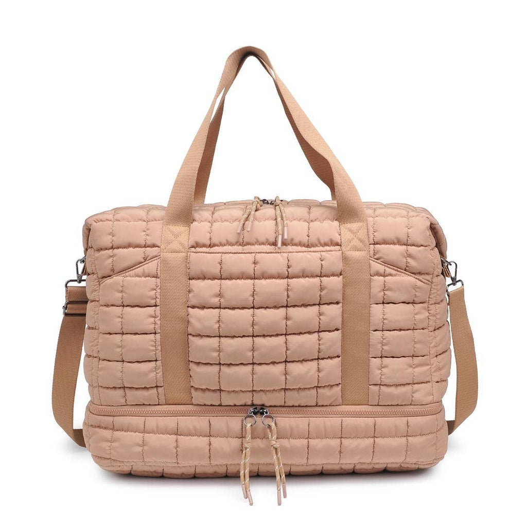 Globetrotter Quilted Nylon Puffer Travel Weekender Bag