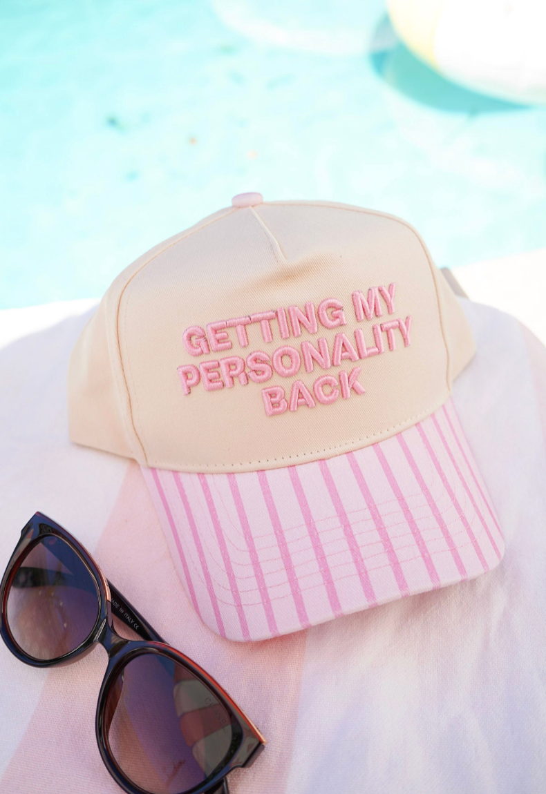 Getting my Personality Back | Pink Stripe Trucker Hat