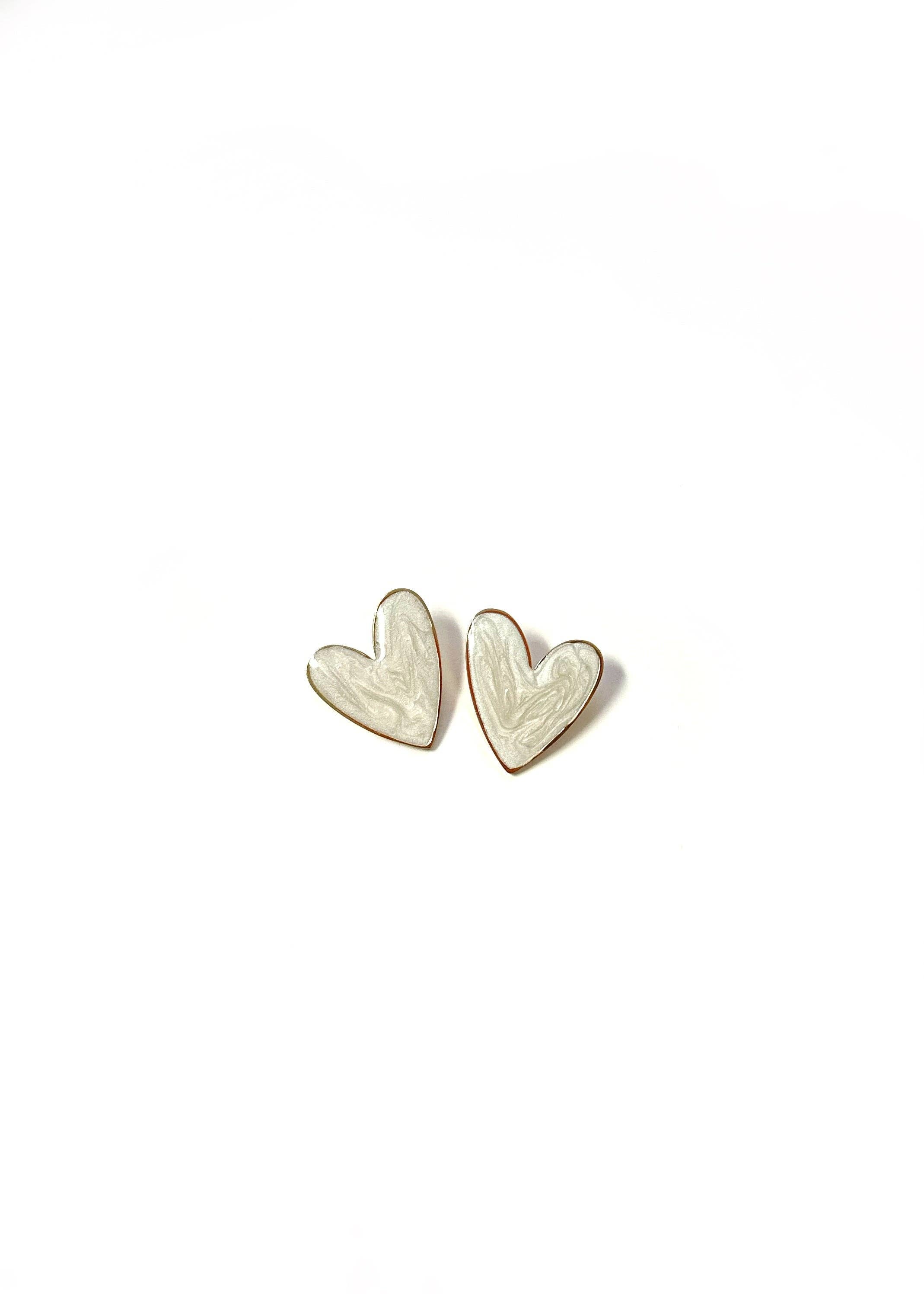 Gianna White Heart Earrings