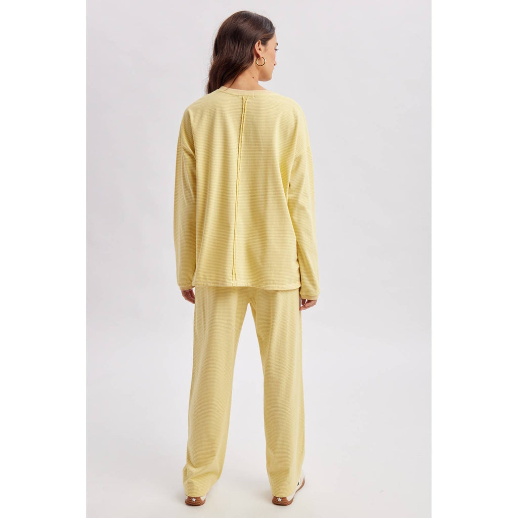 Lemon Butter Striped Pants Set