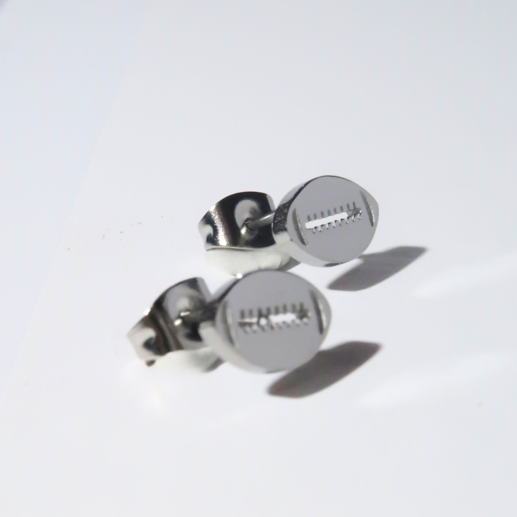 Gold/Silver Football Stud Earrings