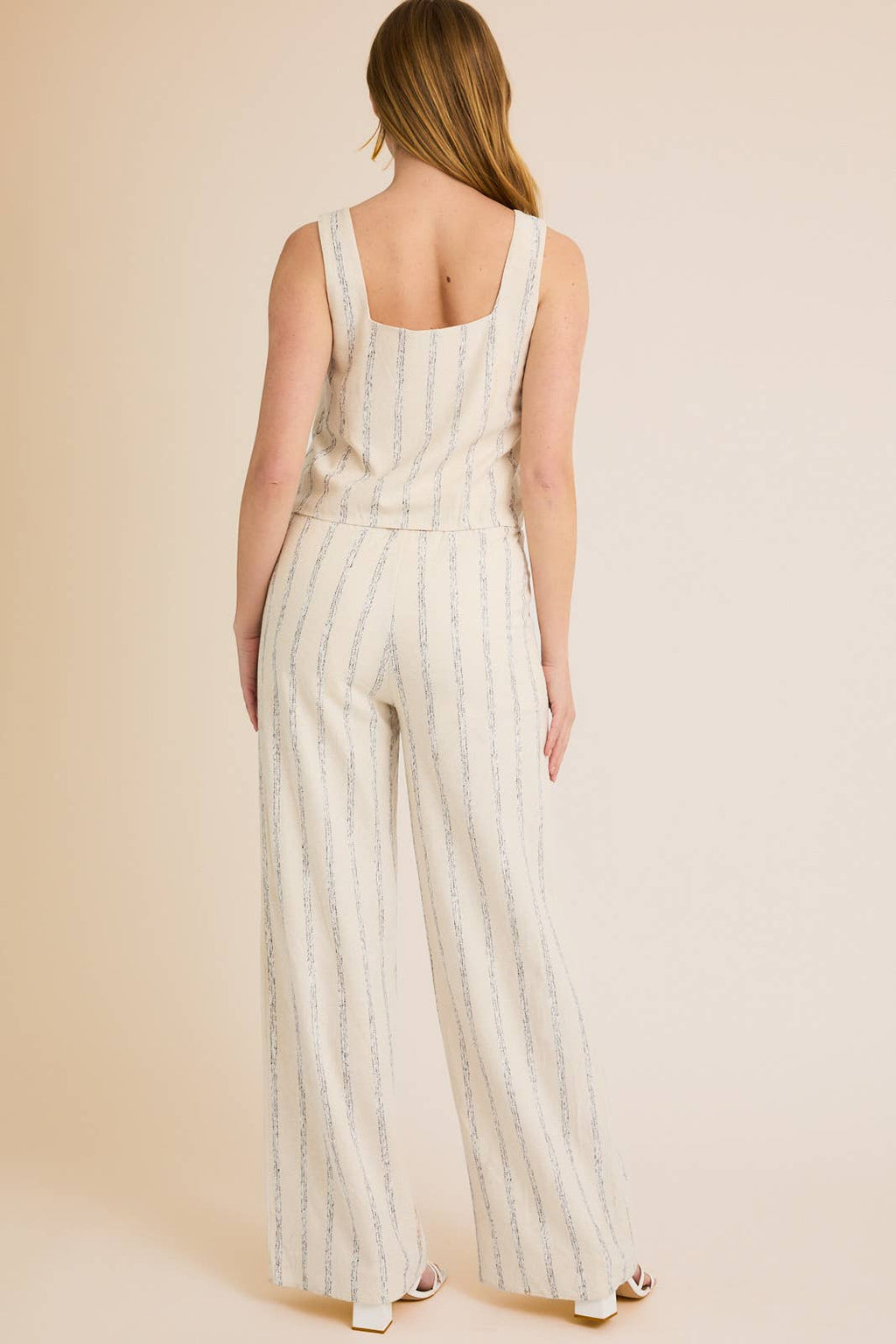 Striped Linen Blend Pants