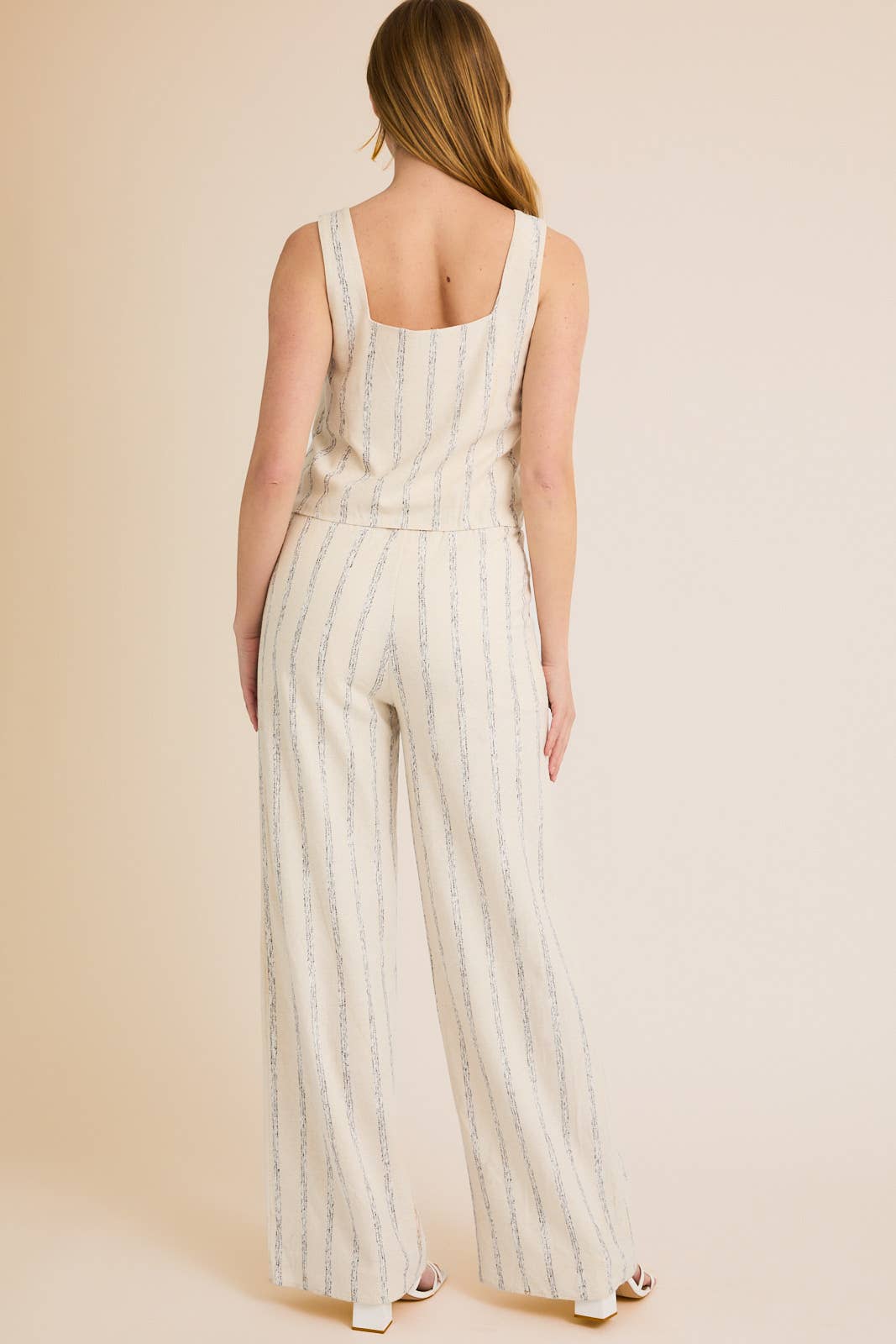 Striped Linen Blend Pants